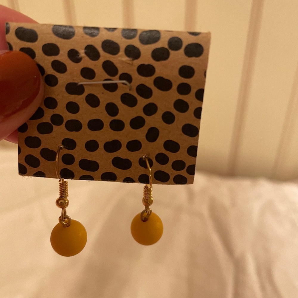 Saffron colored earrings - discounted shipping!